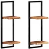 Image de Étagères murales 2 pcs 25x25x75 cm Bois d acacia et acier