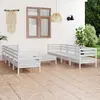 Image de vidaXL Salon de jardin 9 pcs Blanc Bois de pin massif