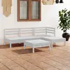 Image de vidaXL Salon de jardin 5 pcs Bois de pin massif Blanc