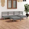 Image de vidaXL Salon de jardin 5 pcs Bois de pin massif Gris