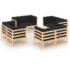 Image de vidaXL Salon de jardin 8 pcs avec coussins Bois de pin massif