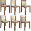 Image de vidaXL Chaises à manger lot de 6 bois de récupération solide