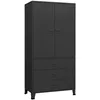 Image de vidaXL Garde-Robe Industrielle Armoire à Vêtements Organisateur Armoire de Rangement Chambre à Coucher Maison Intérieur Noir 90x50x180 cm Métal