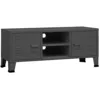 Image de vidaXL Meuble TV Industriel Centre de Divertissement Armoire Basse Armoire Stéréo Salon Salle de Séjour Intérieur Anthracite 105x35x42 cm Métal