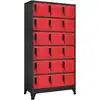 Image de vidaXL Armoire à casiers Anthracite et rouge 90x40x180 cm Acier