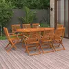 Image de vidaXL Ensemble à manger de jardin 9 pcs bois massif d'acacia