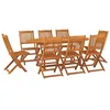 Image de vidaXL Ensemble à Manger de Jardin 9 pcs Bois Massif d'acacia