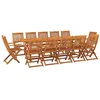 Image de vidaXL Bois d'Acacia Massif Mobilier à Dîner de Jardin 13 pcs Table et Chaises de Patio Ensemble de Salle à Manger de Terrasse Extérieur