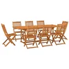 Image de Ensemble à manger de jardin 9 pcs 220x90x75 cm bois d acacia