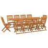 Image de Ensemble à manger de jardin 11 pcs 220x90x75 cm bois d acacia