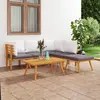 Image de vidaXL Salon de jardin 6 pcs avec coussins Bois d'acacia solide
