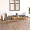 Image de vidaXL Salon de jardin 7 pcs avec coussins Bois d'acacia solide