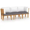 Image de vidaXL Salon de Jardin 6 pcs avec Coussins Bois d'acacia Solide