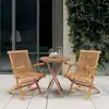 Image de vidaXL Ensemble à manger de jardin 3 pcs Bois de teck massif