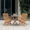 Image de vidaXL Ensemble à manger de jardin 3 pcs Bois de teck massif