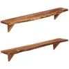 Image de vidaXL 2X Etagères Murales Flottantes Etagères Suspendues Supports Muraux Salon Salle de Séjour Maison Intérieur 110x20x18 cm Bois Massif d'Acacia