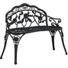 Image de Banc de jardin 100 cm Aluminium coulé Noir