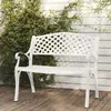 Image de vidaXL Banc de jardin 102 cm aluminium coulé blanc