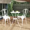 Image de vidaXL Ensemble de bistro 3 pcs Aluminium coulé Blanc