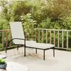 Image de vidaXL Chaise longue avec repose-pied Résine tressée Noir