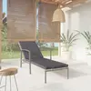 Image de vidaXL Chaise longue de jardin avec coussin Résine tressée Gris