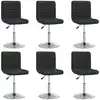 Image de vidaXL Chaises à manger lot de 6 noir similicuir