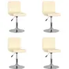 Image de vidaXL Chaises pivotantes à manger lot de 4 Crème Tissu