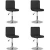 Image de vidaXL Chaises pivotantes à manger lot de 4 Noir Tissu