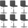 Image de vidaXL Chaises pivotantes à manger lot de 6 Gris foncé Tissu