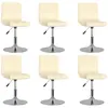 Image de vidaXL Chaises pivotantes à manger lot de 6 Crème Tissu