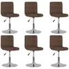 Image de vidaXL Chaises pivotantes à manger lot de 6 marron tissu
