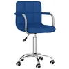 Image de vidaXL Chaise Pivotante de Salle à Manger Chaise à Dîner Siège de Cuisine Chaise de Repas Hauteur Réglable Maison Intérieur Bleu Tissu