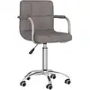 Image de vidaXL Chaise pivotante de salle à manger Taupe Tissu
