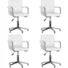 Image de vidaXL Chaises pivotantes à manger lot de 4 blanc similicuir