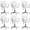 Image de vidaXL Chaises à manger pivotantes lot de 6 blanc similicuir