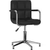Image de vidaXL Chaise pivotante de salle à manger Noir Similicuir