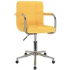 Image de vidaXL Chaise Pivotante de Salle à Manger Chaise à Dîner Siège de Cuisine Chaise de Repas Hauteur Réglable Maison Intérieur Jaune Moutarde Tissu
