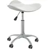 Image de vidaXL Chaise pivotante de salle à manger Blanc Similicuir