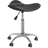 Image de vidaXL Chaise pivotante à manger Noir Similicuir