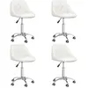 Image de vidaXL Chaises pivotantes à manger lot de 4 Blanc Similicuir