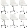 Image de vidaXL Chaises pivotantes à manger lot de 6 blanc similicuir