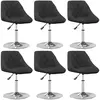 Image de vidaXL Chaises pivotantes à manger lot de 6 Noir Velours