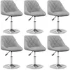 Image de vidaXL Chaises pivotantes à manger lot de 6 Gris clair Velours