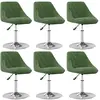 Image de vidaXL Chaises pivotantes à manger lot de 6 Vert foncé Velours