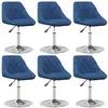 Image de vidaXL Chaises pivotantes à manger lot de 6 Bleu Velours
