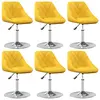 Image de vidaXL Chaises à manger pivotantes lot de 6 jaune moutarde velours
