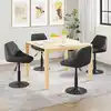Image de vidaXL Chaises pivotantes à manger lot de 4 noir velours
