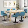 Image de vidaXL Chaises pivotantes à manger lot de 6 bleu velours