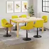 Image de vidaXL Chaises à manger pivotantes lot de 6 jaune moutarde velours