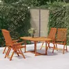 Image de vidaXL Ensemble à manger de jardin 5 pcs Bois d'eucalyptus massif